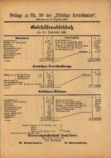 Beilage zu Nr.99 des &bdquo;Wirsitzer Kreisblattes&rdquo; 1901.12.18