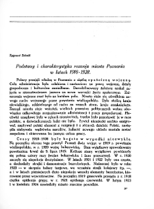 Podstawy i charakterystyka rozwoju miasta Poznania w latach 1918-1928
