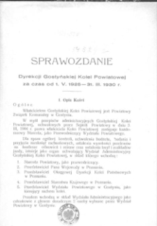 Sprawozdanie Dyrekcji Gostyńskiej Kolei Powiatowej za czas od 1.V.1925-31.III.1930 r.