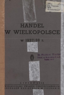 Handel w Wielkopolsce w 1937/1938 r.