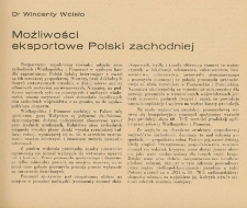 Możliwości eksportowe Polski zachodniej