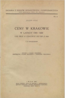 Ceny w Krakowie w latach 1369-1600