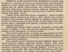Pierwszy Zjazd Statystyków Miejskich w Polsce