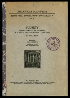 Budżety 4 gospodarstw wsi Czahary w powiecie zbaraskim (woj. Tarnopol) za rok 1925/26