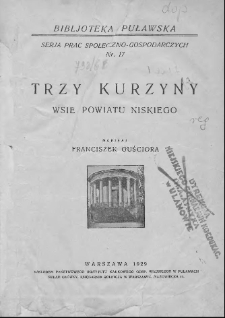 Trzy Kurzyny : wsie powiatu niskiego