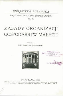 Zasady organizacji gospodarstw małych