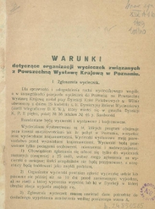 Warunki dotyczące organizacji wycieczek związanych z Powszechną Wystawą Krajową w Poznaniu