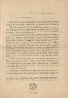 [List otwarty Inc.:] " Szanowny Panie Redaktorze ! Z powodu fałszywych informacyi, jakie o projektowanej Revue de Pologne zawiera..."