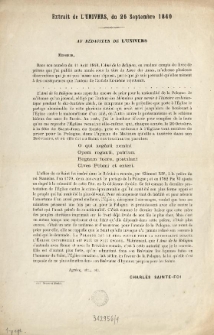 Au R&eacute;dacteur de l'Univers