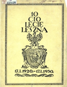 10-lecie Leszna 17.I.1920 - 17.I.1930