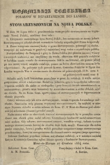 Kommissja Centralna Polak&oacute;w w depatramencie des Landes do stowarzyszonych na Nową Polskę