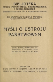 Myśli o ustroju państwowym