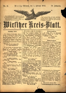 Wirsitzer Kreis-Blatt: herausgegeben vom Königlichen Landraths-Amte 1902.02.05 Jg.58 Nr11