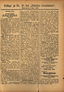 Beilage zu Nr.26 des &bdquo;Wirsitzer Kreisblattes&rdquo; 1902.04.02