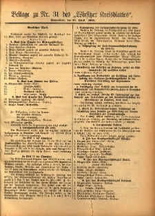 Beilage zu Nr.31 des „Wirsitzer Kreisblattes” 1902.04.19