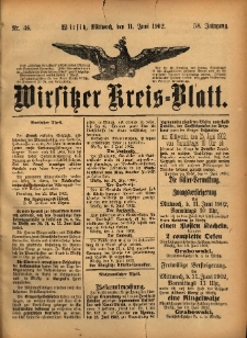 Wirsitzer Kreis-Blatt: herausgegeben vom Königlichen Landraths-Amte 1902.06.11 Jg.58 Nr46