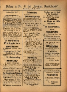 Beilage zu Nr.47 des „Wirsitzer Kreisblattes” 1902.06.14