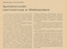 Sp&oacute;łdzielczość rzemieślnicza w Wielkopolsce