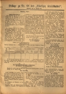 Beilage zu Nr.68 des &bdquo;Wirsitzer Kreisblattes&rdquo; 1902.08.27