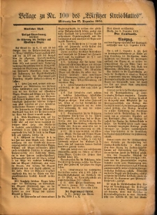 Beilage zu Nr.100 des „Wirsitzer Kreisblattes” 1902.12.17