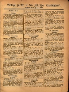 Beilage zu Nr.2 des &bdquo;Wirsitzer Kreisblattes&rdquo; 1903.01.07