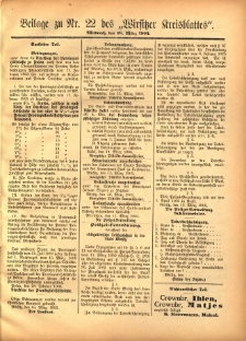Beilage zu Nr.22 des &bdquo;Wirsitzer Kreisblattes&rdquo; 1903.03.18