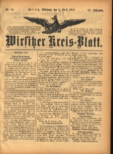 Wirsitzer Kreis-Blatt: herausgegeben vom Königlichen Landraths-Amte 1903.04.01 Jg.59 Nr26