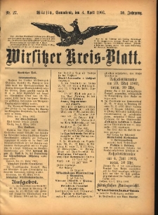 Wirsitzer Kreis-Blatt: herausgegeben vom K&ouml;niglichen Landraths-Amte 1903.04.04 Jg.59 Nr27