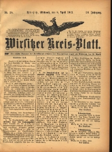 Wirsitzer Kreis-Blatt: herausgegeben vom Königlichen Landraths-Amte 1903.04.08 Jg.59 Nr28