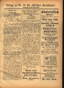 Beilage zu Nr.31 des &bdquo;Wirsitzer Kreisblattes&rdquo; 1903.04.22
