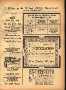 2. Beilage zu Nr.32 des &bdquo;Wirsitzer Kreisblattes&rdquo; 1903.04.25