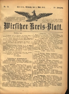 Wirsitzer Kreis-Blatt: herausgegeben vom K&ouml;niglichen Landraths-Amte 1903.05.06 Jg.59 Nr35