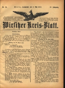 Wirsitzer Kreis-Blatt: herausgegeben vom K&ouml;niglichen Landraths-Amte 1903.05.09 Jg.59 Nr36