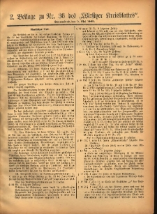 2. Beilage zu Nr.36 des &bdquo;Wirsitzer Kreisblattes&rdquo; 1903.05.09