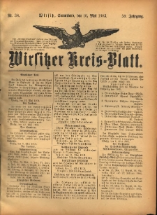 Wirsitzer Kreis-Blatt: herausgegeben vom K&ouml;niglichen Landraths-Amte 1903.05.16 Jg.59 Nr38