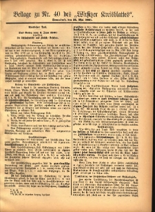 Beilage zu Nr.40 des &bdquo;Wirsitzer Kreisblattes&rdquo; 1903.05.23