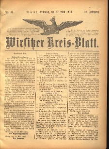 Wirsitzer Kreis-Blatt: herausgegeben vom K&ouml;niglichen Landraths-Amte 1903.05.27 Jg.59 Nr41