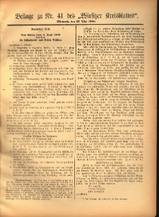 Beilage zu Nr.41 des &bdquo;Wirsitzer Kreisblattes&rdquo; 1903.05.27