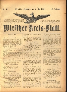Wirsitzer Kreis-Blatt: herausgegeben vom K&ouml;niglichen Landraths-Amte 1903.05.30 Jg.59 Nr42
