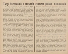 Targi Poznańskie a zerwanie rokowań polsko-niemieckich
