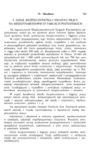 Dział bezpieczeństwa i higjeny pracy na Międzynarodowych Targach Poznańskich