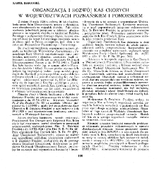 Organizacja i rozwój kas chorych w województwach poznańskiem i pomorskiem