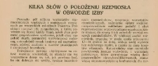 Kilka sł&oacute;wo położeniu rzemiosła w obwodzie Izby