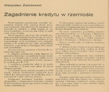 Zagadnienie kredytu w rzemiośle