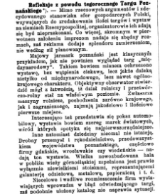 Refleksje z powodu tegorocznego Targu Poznańskiego