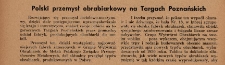 Polski przemysł obrabiarkowy na Targach Poznańskich