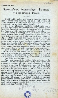 Społeczeństwo Poznańskiego i Pomorza w odbudowanej Polsce