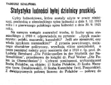 Statystyka ludności byłej dzielnicy pruskiej