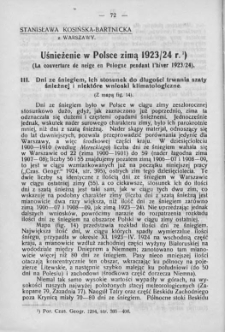 Uśnieżenie w Polsce zimą 1923/24 r.