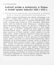 Ludność polska a mniejszości w Polsce w świetle spisów ludności 1921 i 1931 r.